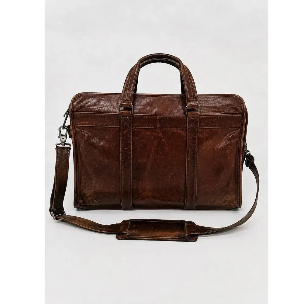 TUMI Vintage Leather Attaché Briefcase Business Carry On Messenger Bag
